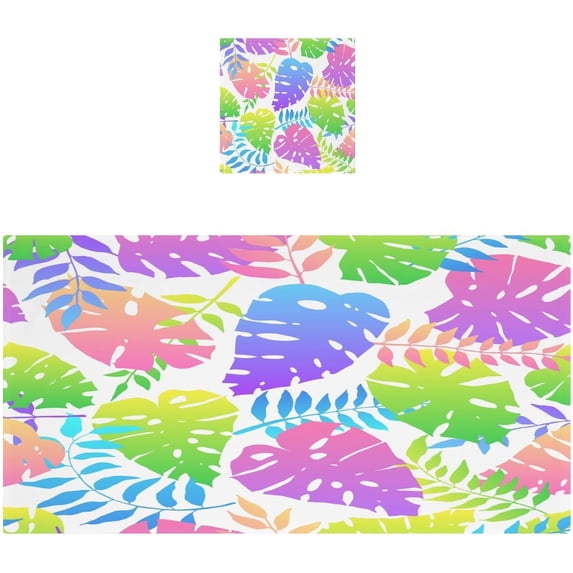 Beautiful Colorful Neon Leaves Bath Towel Set, Towel Set of 2, Skin-Friendly, Comfortable, Absorbent, Suitable for Bathroom, Travel, Hotel Wash cloth