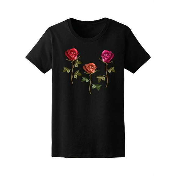 Beautiful Colorful Roses T-Shirt Women -Image by Shutterstock, Female Medium
