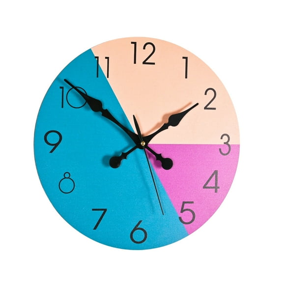 Beautiful Colour Palette Minimalist Wood Wall Clock, Large Wall Clock, Clocks for Wall, Quiet Mechanism, Flatwood Wall Clock for Living Room