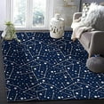 thumbnail image 1 of Beautiful Constellation Area Rug, Blue Stars Constellation Non Slip Easy Care Kids Rugs, Breathable Durable Carpet For Indoor Bedroom Living Room Office Decor Rug 4 x 6ft, 1 of 6