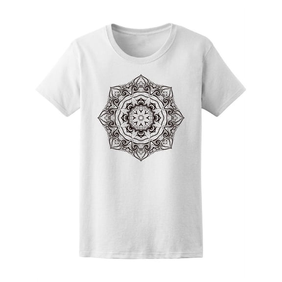 Beautiful & Cool Floral Mandala T-Shirt Women -Image by Shutterstock, Female Large