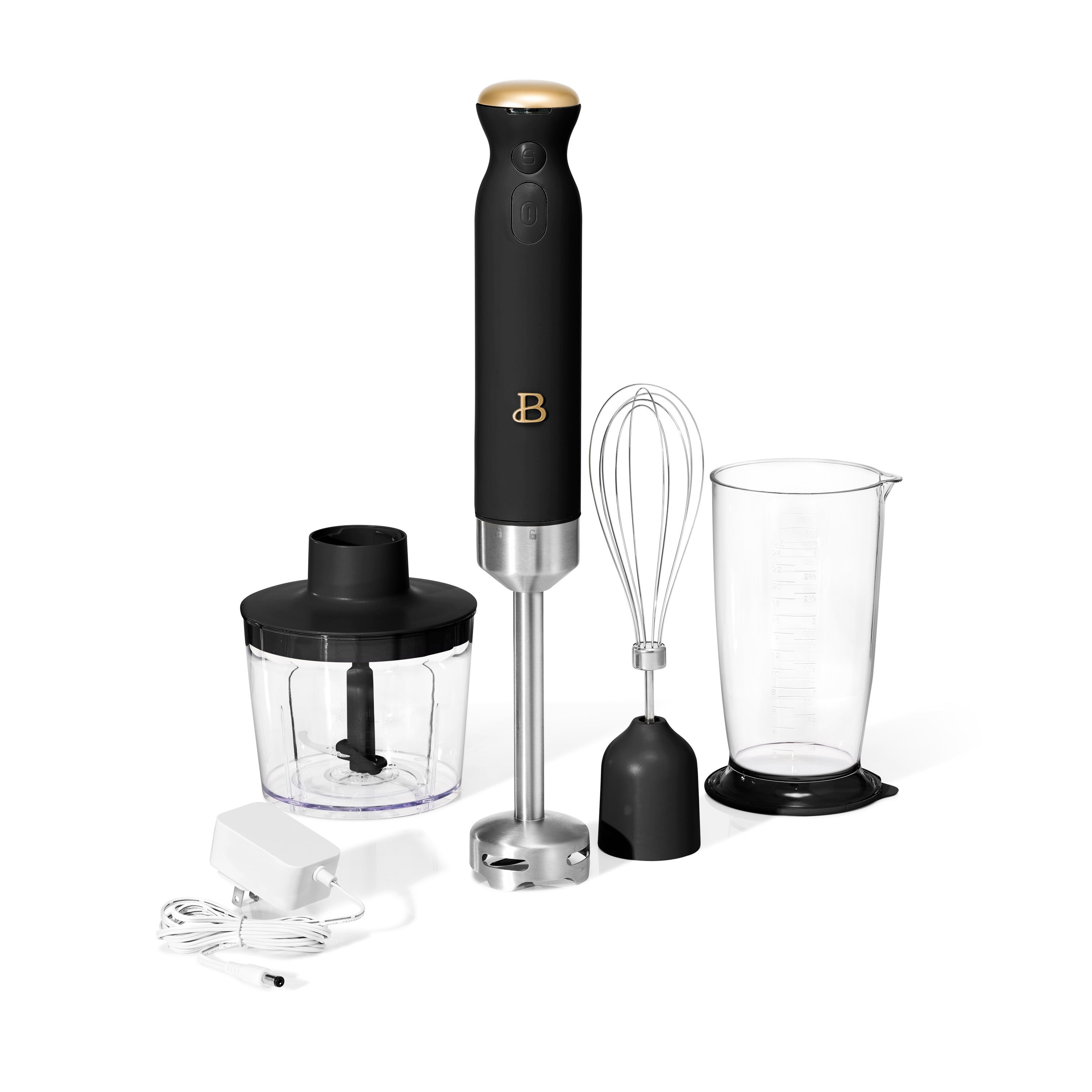 Beautiful Cordless Immersion Blender with Chopper, Whisk & Measuring Cup, Black Sesame by Drew Barrymore - Walmart.com