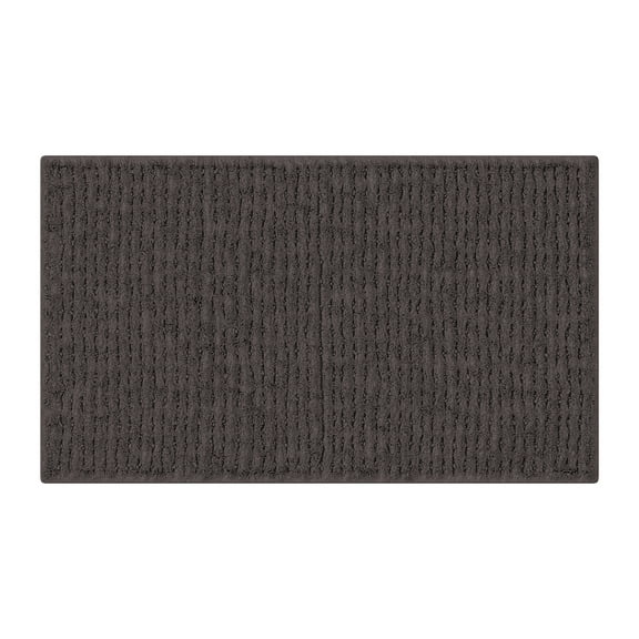 Beautiful Cotton Bath Rug by Drew Barrymore, Charcoal Gray, 20x34"