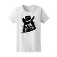 thumbnail image 1 of Beautiful Cowgirl With Glass T-Shirt Women -Image by Shutterstock, Female x-Large, 1 of 2