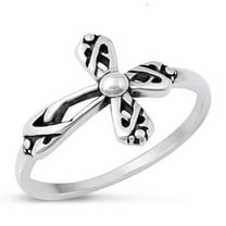 Beautiful Cross Ring .925 Sterling Silver Ornate Christian Band Jewelry Female Male Unisex Size 5