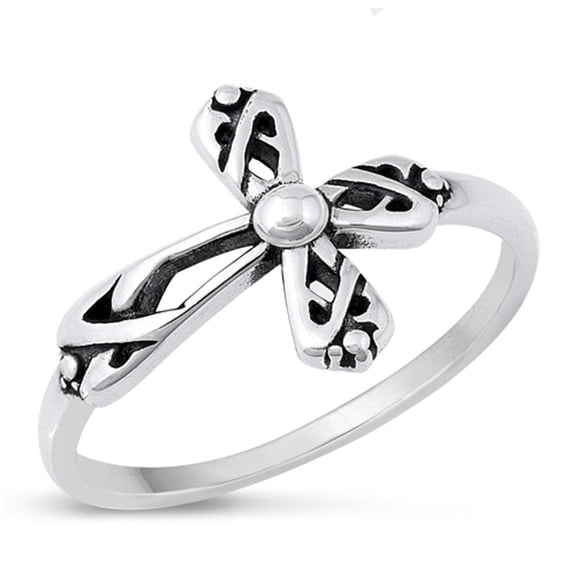 Beautiful Cross Ring .925 Sterling Silver Ornate Christian Band Jewelry Female Male Unisex Size 6