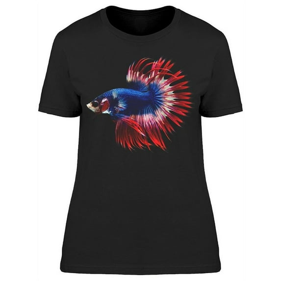 Beautiful Crowntail Betta Fish T-Shirt Women -Image by Shutterstock, Female XX-Large
