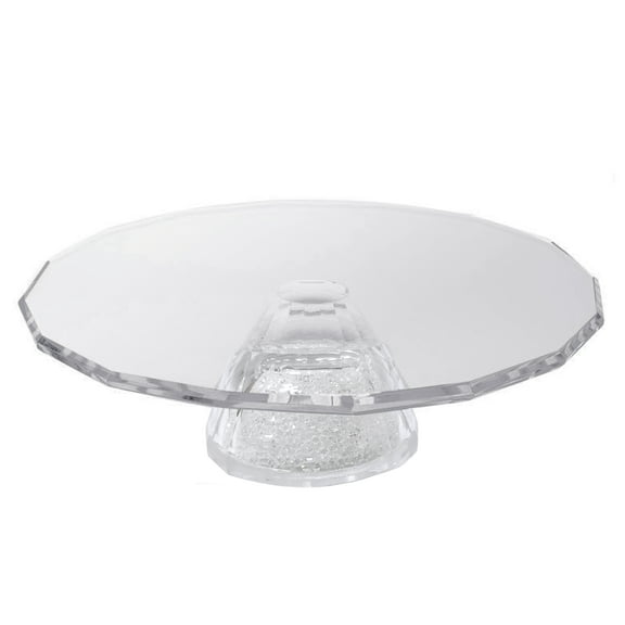 Beautiful Crystal Pie/Cake PLATE with clear crystal filled base
