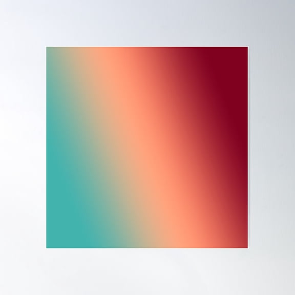 Beautiful Cushions/Gradient Verdigris Burgundy Light Salmon Poster Wall Art, Modern Wall Decor For Living Room Bedroom, 30x30 UNFRAMED