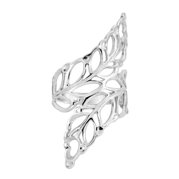 Beautiful Cut-Out Leaf-Leaves Wrap .925 Sterling Silver Ring