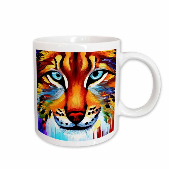 3drose, Beautiful Cute Lynx Animal. Classy Colorful Digital Painting Gift, 11oz Mug