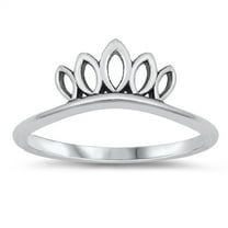 Beautiful Cutout Tiara Ring .925 Sterling Silver Band Jewelry Female Male Unisex Size 9