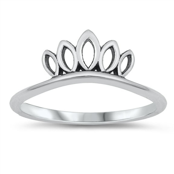 Beautiful Cutout Tiara Ring .925 Sterling Silver Band Jewelry Female Male Unisex Size 9