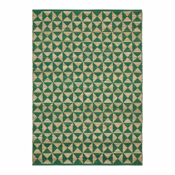Beautiful Thyme Green Jute Geometric Indoor Area Rug by Drew Barrymore, 5' x 7'