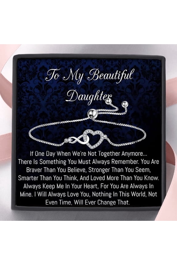 To My Beautiful Daughter Heart Bangle Bracelet, Daughter Gift, Birthday Gift, Graduation Gift, Daughter Gift From Mom, Gift for Her, Daughter Bracelet, Girl Meaningful Jewelry