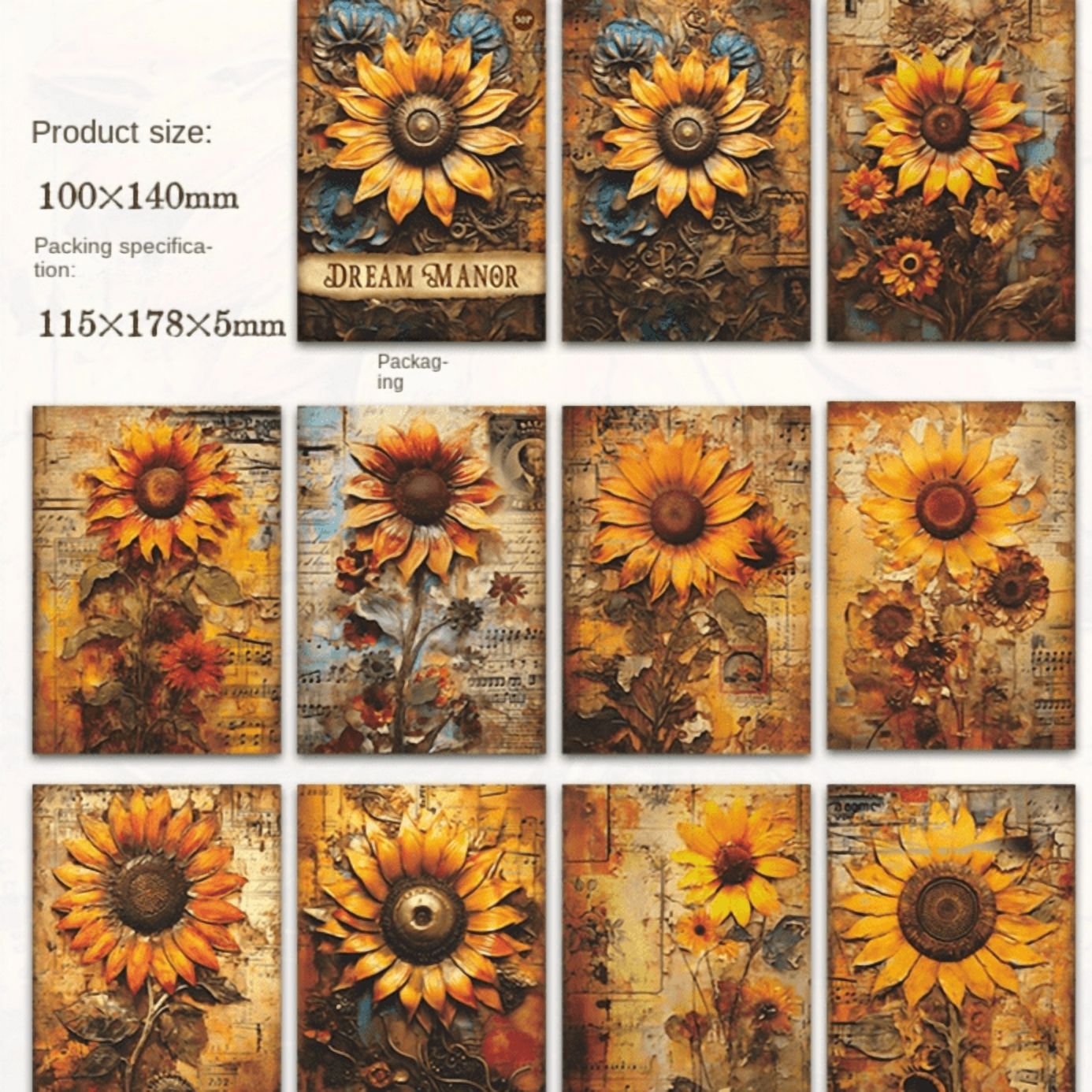 Beautiful Day Scrapbook Paper - Dreamland Manor Series Vintage 3D Realistic Journaling Material (20 Sheets)