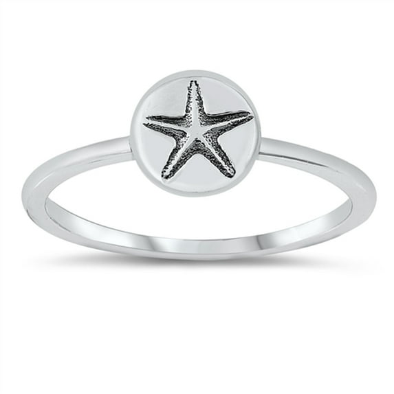Beautiful Delicate Starfish Ocean Ring .925 Sterling Silver Band Jewelry Female Male Unisex Size 10