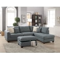 thumbnail image 1 of Beautiful Design 3-piece Sectional Set Steel Color Dorris Fabric Crafted large Plush Pillows Reversible Chaise Sofa Storage Ottoman, 1 of 2