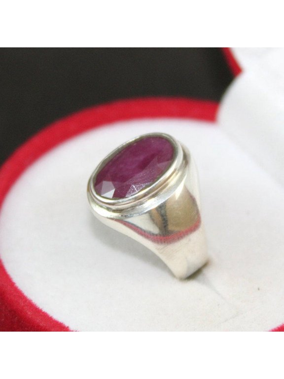 Beautiful Design Natural Men and Women Natural Burmese Ruby Yaqoot Ring in 925 Sterling Silver Handmade Roby