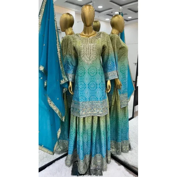 Bollywood Beautiful Indian Salwar Kameez Pakistani Designer Ethnic Salwar Suit Round Neck 40