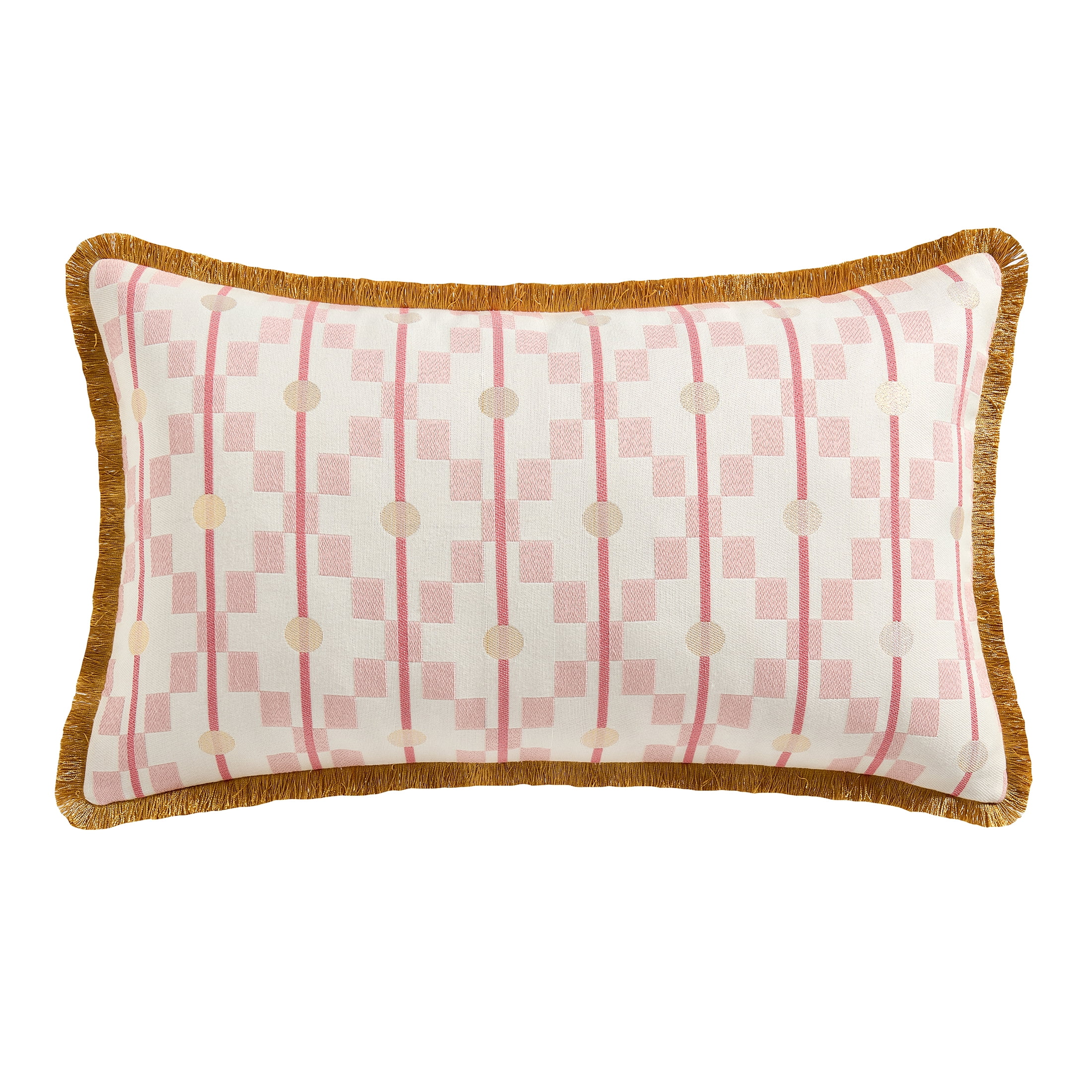 Beautiful 14" x 24" Pink Diamond Geo Decorative Pillow by Drew Barrymore