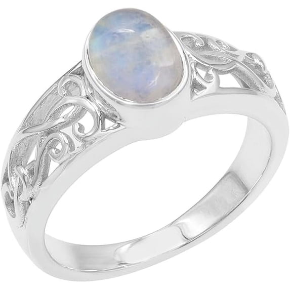 Beautiful Disney Rainbow Moonstone Ring,-925 Sterling Silver, Natural Moonstone Ring For Women, Moon Ring