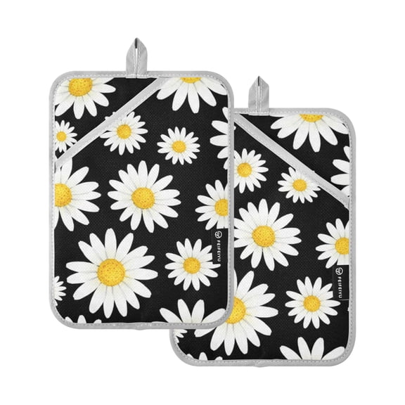 Beautiful Ditsy Floral Pot Holder Set 2 Piece Non-Slip Oven Hot Pads Heat Resistant Durable 7x9.8in