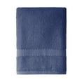 thumbnail interactive-video image 1 of Beautiful by Drew Barrymore Dobby Bath Towel, Soft 100% Cotton, Smokey Blue, 1 of 9