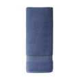 thumbnail interactive-video image 1 of Beautiful by Drew Barrymore Dobby Hand Towel, 100% Cotton, Smokey Blue, 1 of 7