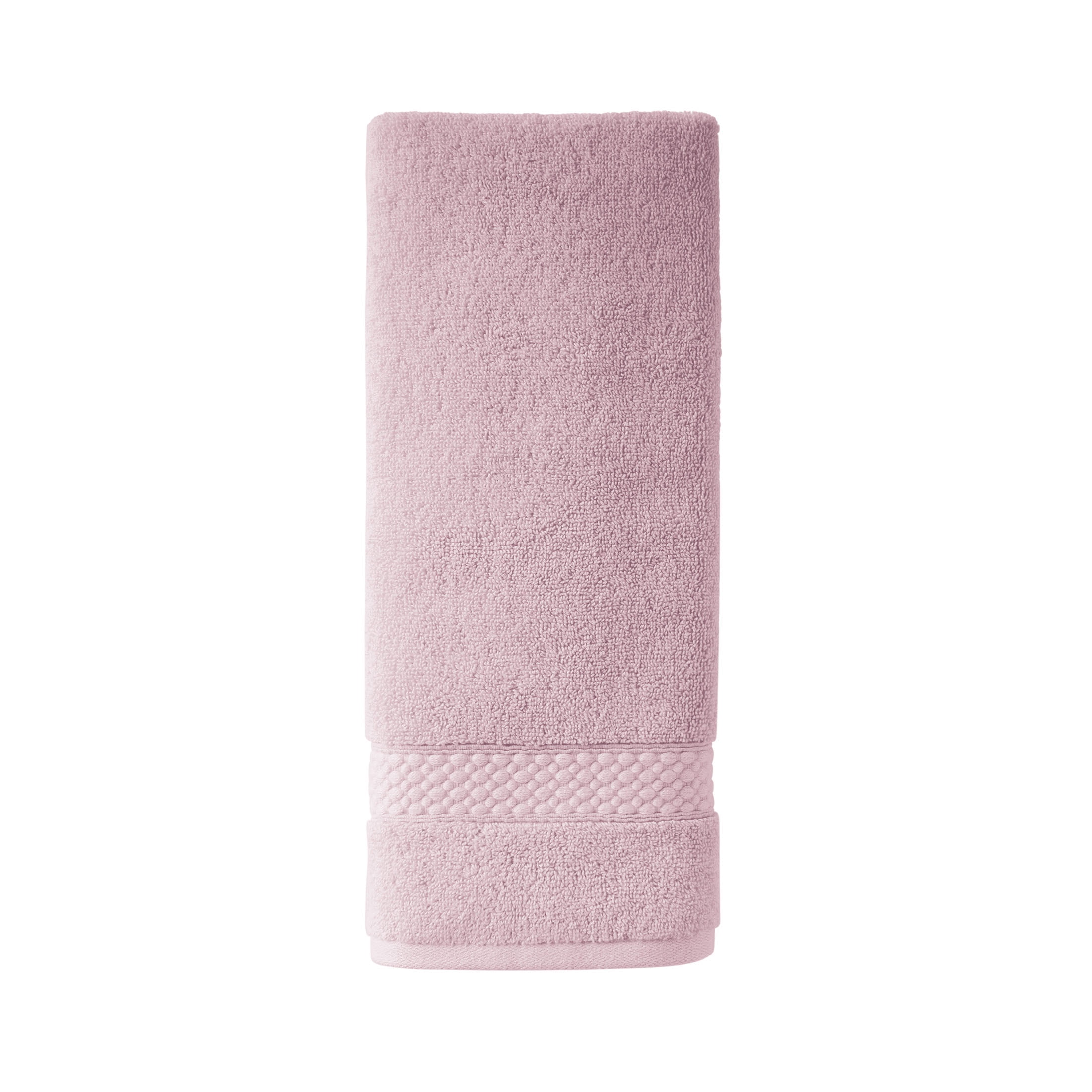 Beautiful by Drew Barrymore Dobby Hand Towel, Soft 100% Cotton, Rose Pink