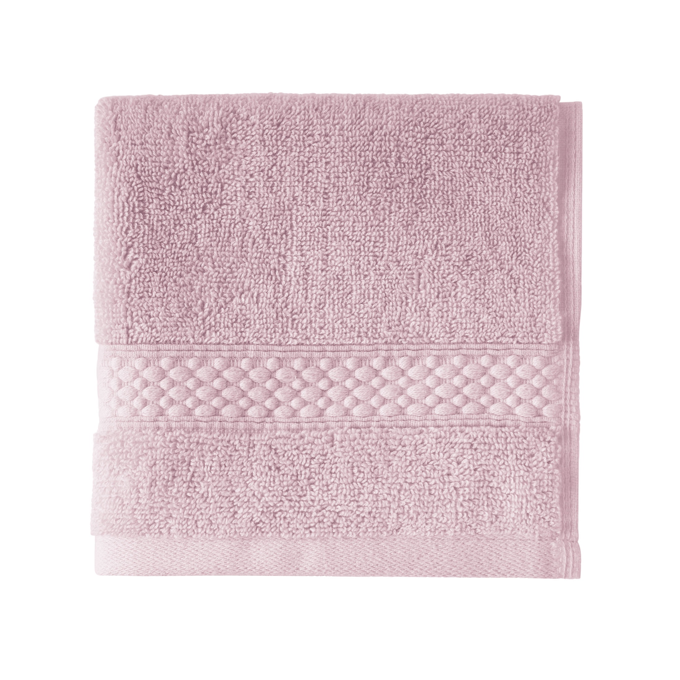 Beautiful by Drew Barrymore Dobby Washcloth, Soft 100% Cotton, Rose Pink