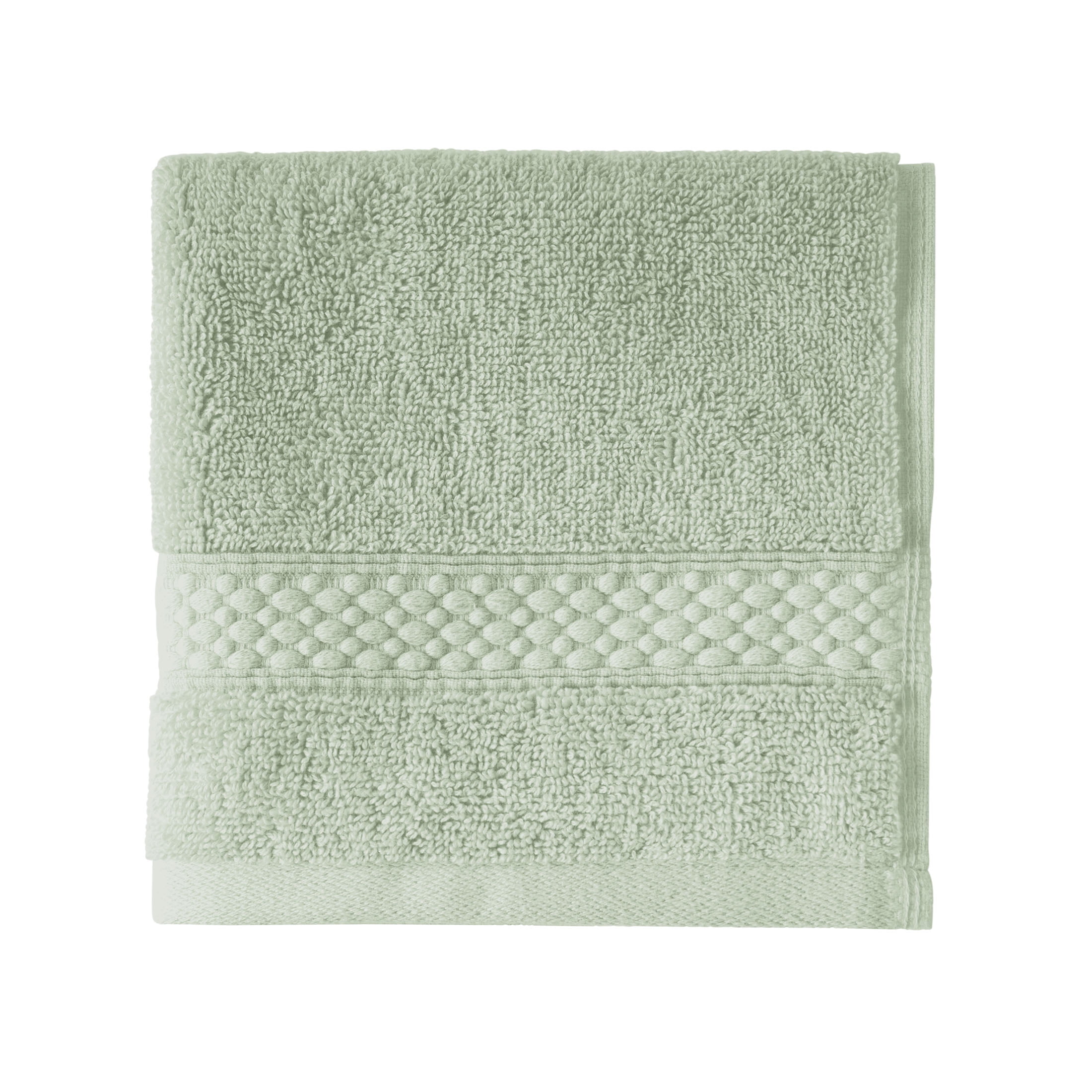 Beautiful by Drew Barrymore Dobby Washcloth, Soft 100% Cotton, Sage Green