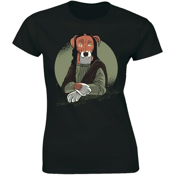 Beautiful Dog Wearing a Lady Clothes Women's Gift T-Shirt