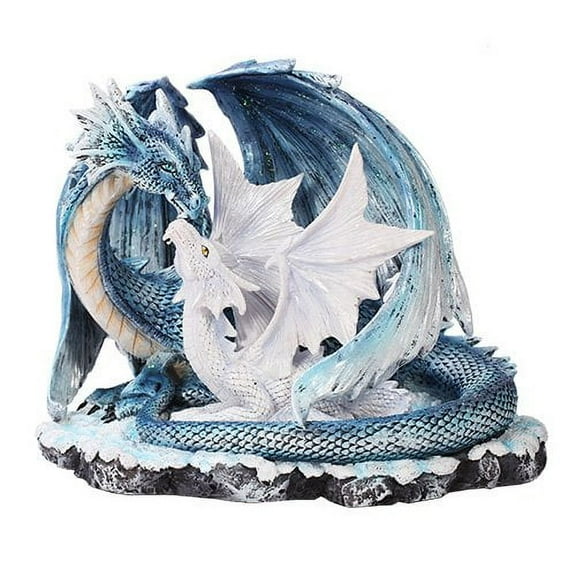 Beautiful Dragon Family Mother with Young Dragon Figurine