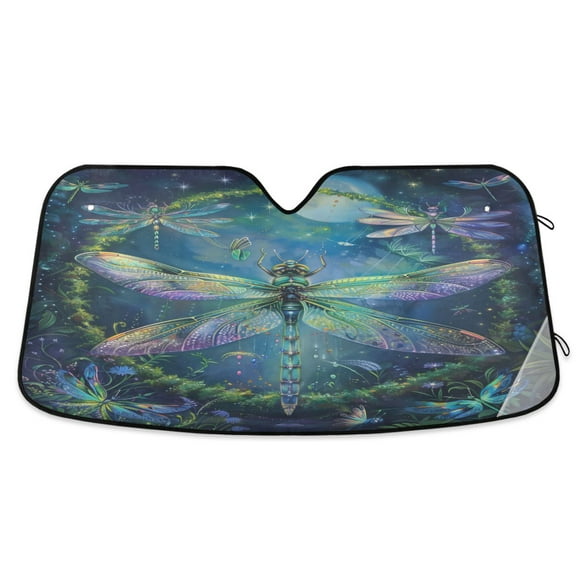Beautiful Dragonflies Car Windshield Sun Shade Foldable Car Front Window Visor Heat and UV Protection 55x27.6