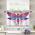 thumbnail image 1 of Beautiful Dragonfly Half Window Tier Curtains 36 Inch Blackout Thermal Insulating Kitchen Linen Tier Curtains for Kitchen, Bathroom, Cafe Home Decor, 1 of 7