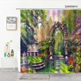 thumbnail image 1 of Beautiful Dream Garden Landscape Shower Curtain Architectural 3D Printed Polyester Fabric Hanging Curtain Bathroom Decor Hooks, 1 of 5
