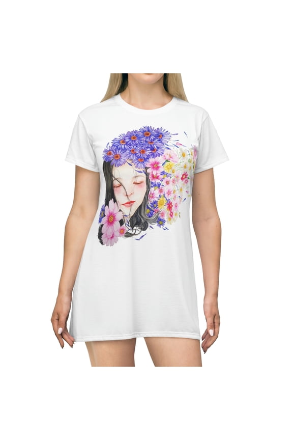 Beautiful Dreaming Women Over Print T-Shirt Dress