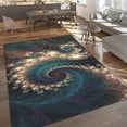 thumbnail image 1 of Beautiful Dreamy Peacock Feather Area Rug Mysterious Romantic Decorative Rugs Non Slip Backing Easy Can be Washed Living Room Bedroom Kitchen Home Office Floor 5x8 Carpet Non-slip, 1 of 5