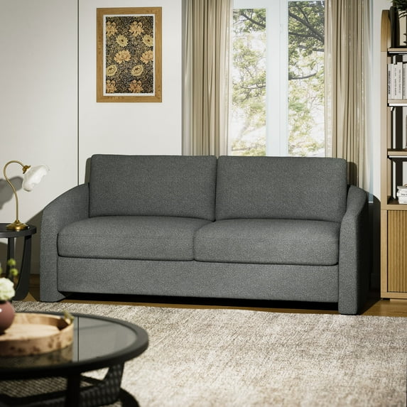 Beautiful Drew 72.2" Sofa by Drew Barrymore for Adults, Charcoal Bouclé