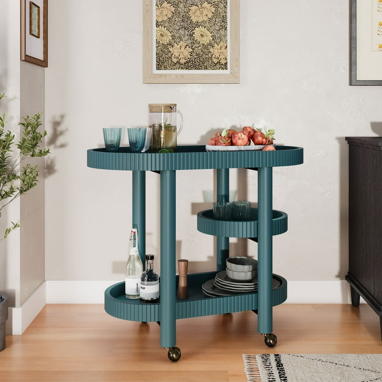 Free Shipping! Beautiful Drew Bar Cart in Thyme Green Finish with