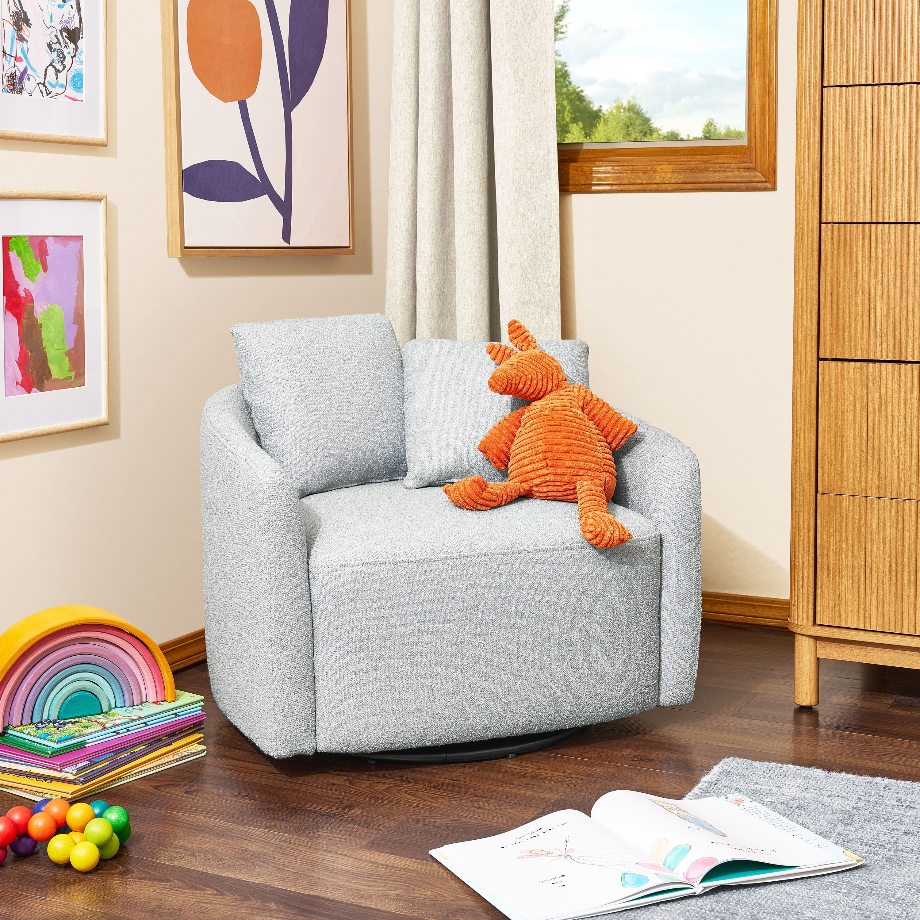 その他 Beautiful accent armchair Free Shipping! Beautiful Drew Kids Accent Chair, Cornflower Bouclé