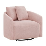 Beautiful Drew Kids Accent Chair by Drew Barrymore, Rose Bouclé Fabric