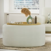Beautiful Drew Stowaway Coffee Table with Storage by Drew Barrymore, Cream