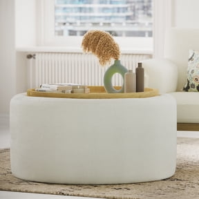 Beautiful Drew Stowaway Storage Coffee Table, Cream