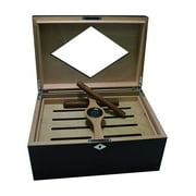 Beautiful Dublin Desktop Glasstop Cigar Humidor Holds up to 100 Cigars