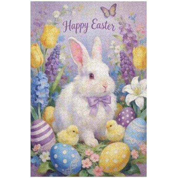 Beautiful Easter Eggs 500 Piece Jigsaw Puzzle for Adults, Colorful Spring Artwork, Family Game and Holiday Decor