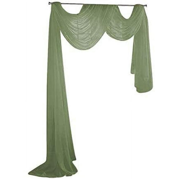Beautiful Elegance Fully Stitched Window Sheer Voile Scarf Curtain