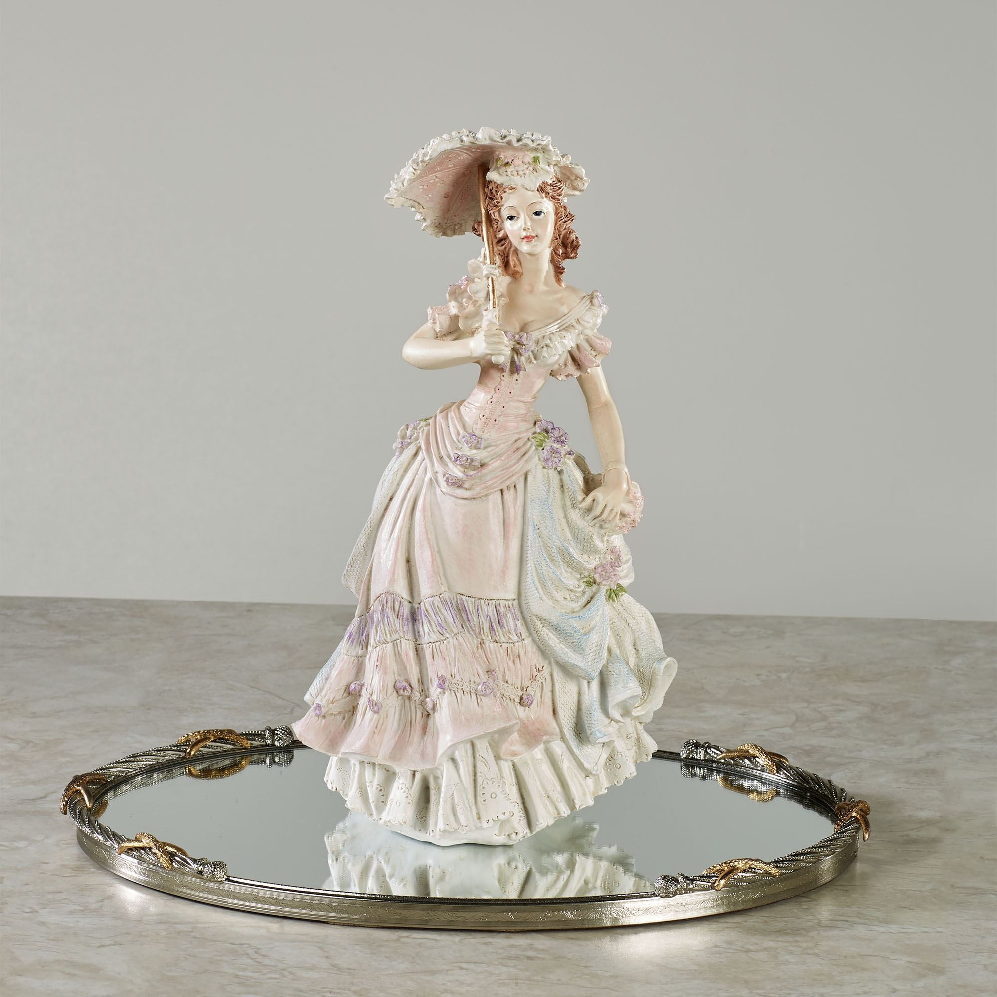 Touch of Class Beautiful Elegant Victorian April Lady Figurine Pastel 12  Inches Tall