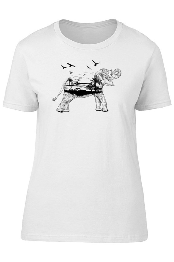 Beautiful Elephant Landscape T-Shirt Men -Image by Shutterstock, Male 3X-Large